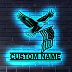 Custom American Flag Eagle Metal Sign – Personalized Patriotic Wall Plaque, Garage, Home, or Veteran Gift 35209472 - DiyGiftly