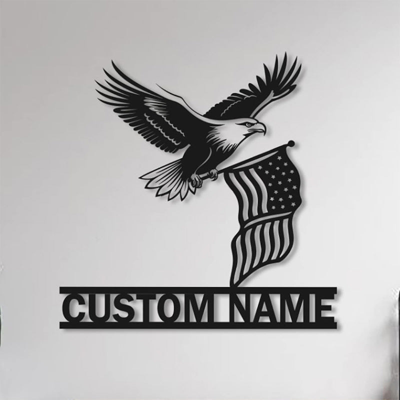 Custom American Flag Eagle Metal Sign – Personalized Patriotic Wall Plaque, Garage, Home, or Veteran Gift 35209472 - DiyGiftly