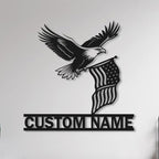 Custom American Flag Eagle Metal Sign – Personalized Patriotic Wall Plaque, Garage, Home, or Veteran Gift 35209472 - DiyGiftly