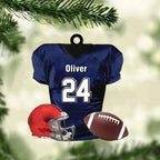 Custom American Football Jersey Ornament, Football Helmet And Ball, Custom Name Ornamen, Custom Football Uniform, Love Football Ornament 737941 - DiyGiftly