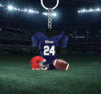 Custom American Football Jersey Ornament, Football Helmet And Ball, Custom Name Ornamen, Custom Football Uniform, Love Football Ornament 737955 - DiyGiftly