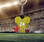 Custom American Football Jersey Ornament, Football Helmet And Ball, Custom Name Ornamen, Custom Football Uniform, Love Football Ornament 737955 - DiyGiftly
