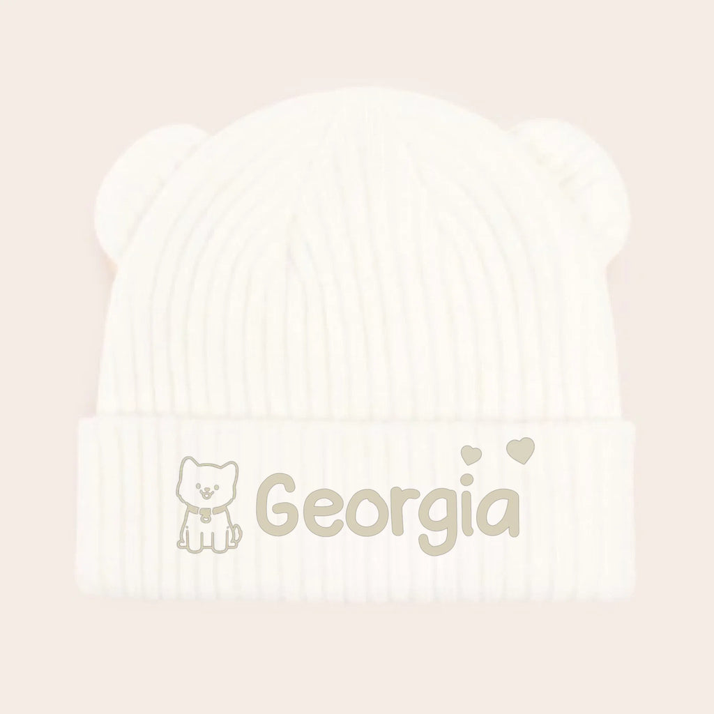 Custom Baby Beanie And Mittens Set - Personalized Baby Shower, Gender Reveal Gifts For New Moms, New Dads, New Parents, Dog Dad And Mom - A Tiny Spark Lights Our World 1048144 - DiyGiftly