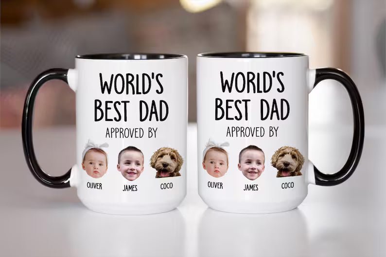 Custom Baby Face Mug for Dad Personalized Fathers Day Kids Photo Mug with Baby Photo Gift from Kids Picture Babies Faces Mug from Wife Daddy 13264128 - DiyGiftly