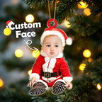 Custom Baby Face Santa Outfit Christmas Tree Ornament – Personalized Holiday Keepsake - DiyGiftly