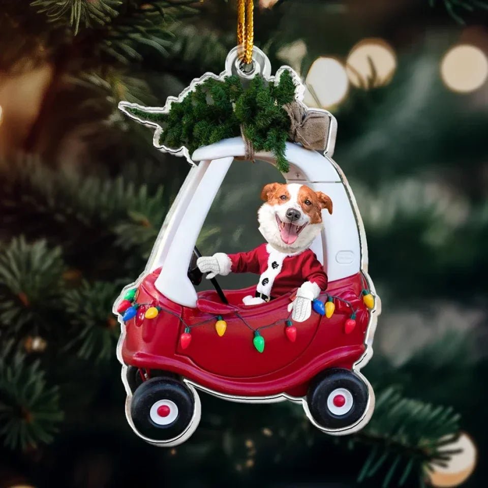 Custom Baby Kid In Car - Personalized Newborn Christmas Photo Ornament 682346 - DiyGiftly