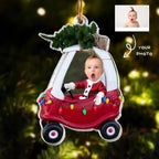 Custom Baby Kid In Car - Personalized Newborn Christmas Photo Ornament 682346 - DiyGiftly