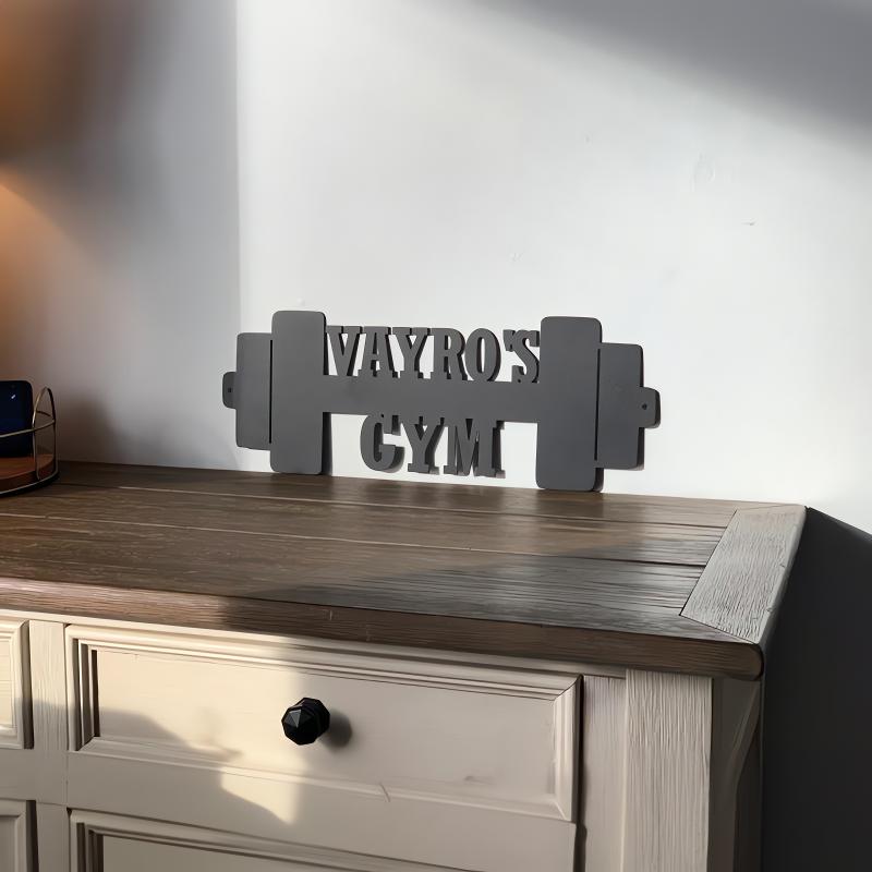 Custom Barbell Gym Metal Sign – Personalized Fitness Wall Decor, Unique Gift for Weightlifters and Gym Lovers 76889600 - DiyGiftly