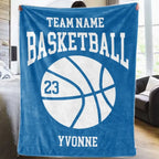 Custom Basketball Blanket with Name and Number - Gift for Him, Basketball Gift 753000 - DiyGiftly