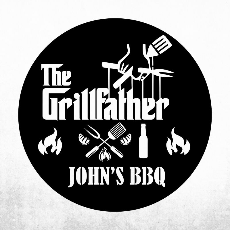 Custom BBQ Father Metal Sign – Personalized Barbecue Grill Wall Decor for Dad, Outdoor Patio, Kitchen, or Father’s Day Gift 0578176 - DiyGiftly