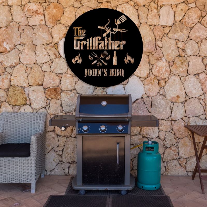 Custom BBQ Father Metal Sign – Personalized Barbecue Grill Wall Decor for Dad, Outdoor Patio, Kitchen, or Father’s Day Gift 0578176 - DiyGiftly