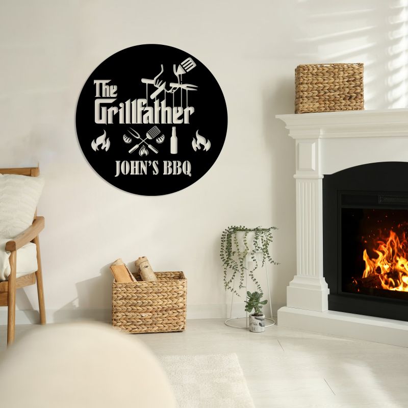 Custom BBQ Father Metal Sign – Personalized Barbecue Grill Wall Decor for Dad, Outdoor Patio, Kitchen, or Father’s Day Gift 0578176 - DiyGiftly
