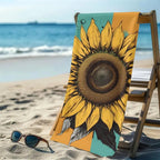 Custom Beach Towel, Personalized Sunflower Beach Gear, Summer Essentials, Poolside Accessory, Vacation Needs, Custom Sunflower Pool Towel 93299456 - DiyGiftly