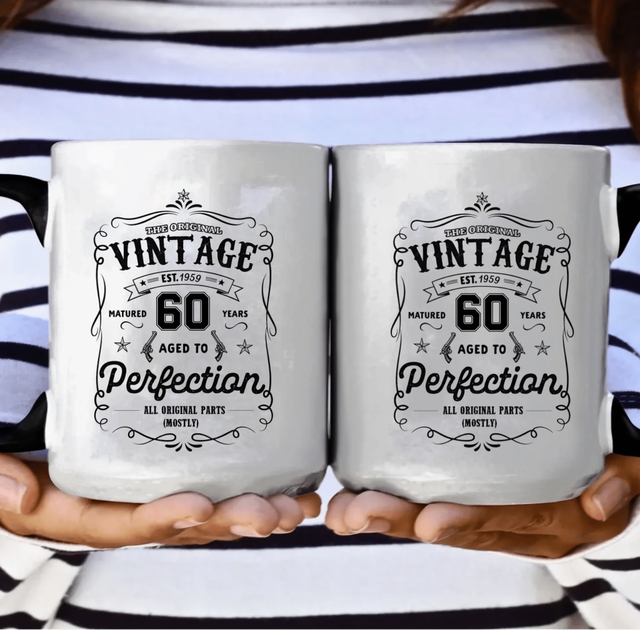 Custom Birthday White Ceramic Mug – Aged to Perfection, Vintage Birthday Gift 1112996 - DiyGiftly