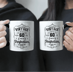 Custom Birthday White Ceramic Mug – Aged to Perfection, Vintage Birthday Gift 1112996 - DiyGiftly
