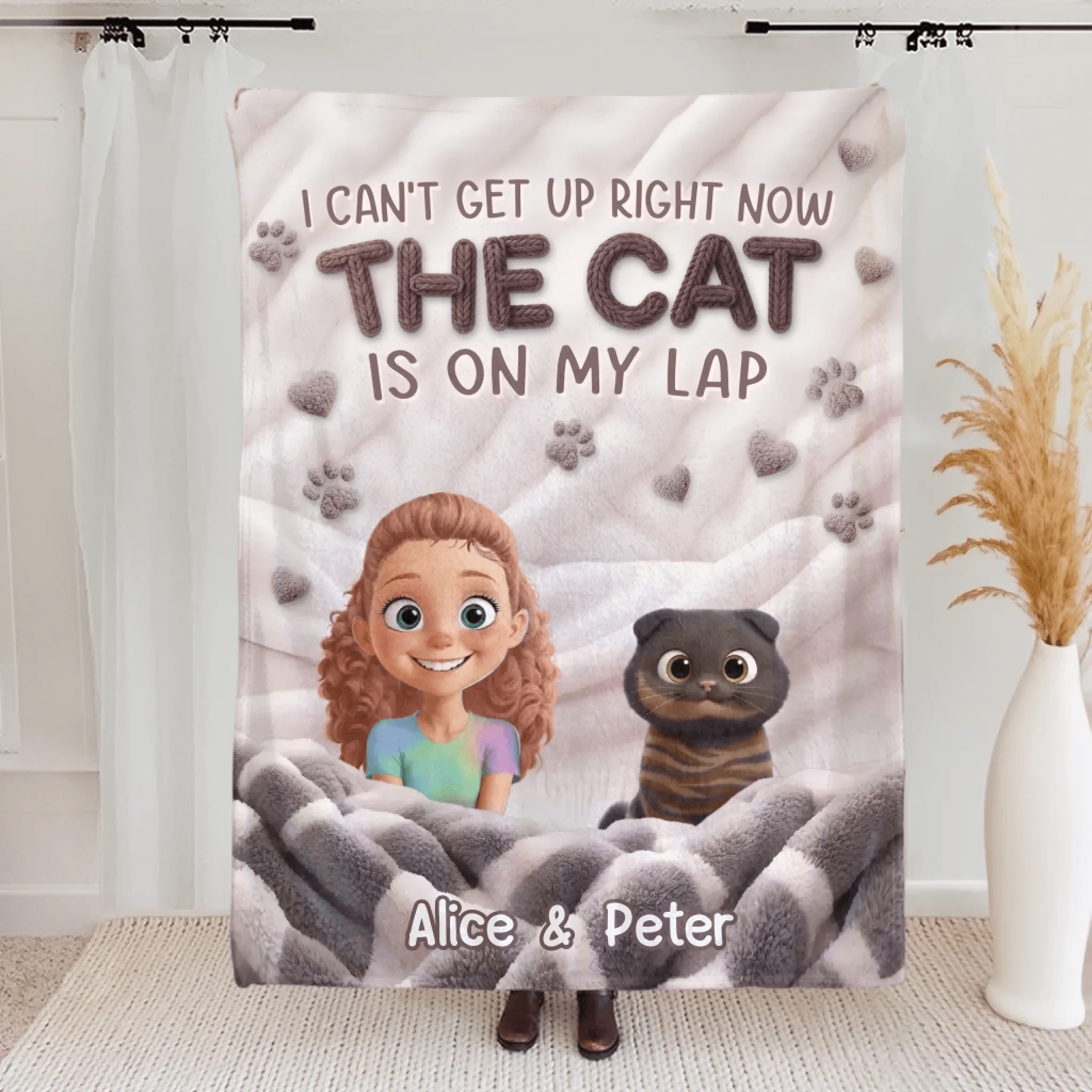 Custom Blanket - Personalized Birthday Gifts for Dog & Cat Lovers, Dog Dad and Mom, Pet Owners - Pet Privilege Activated Cozy Throw for Pets & Humans Alike, Customized with Names & Photos 1074589 - DiyGiftly
