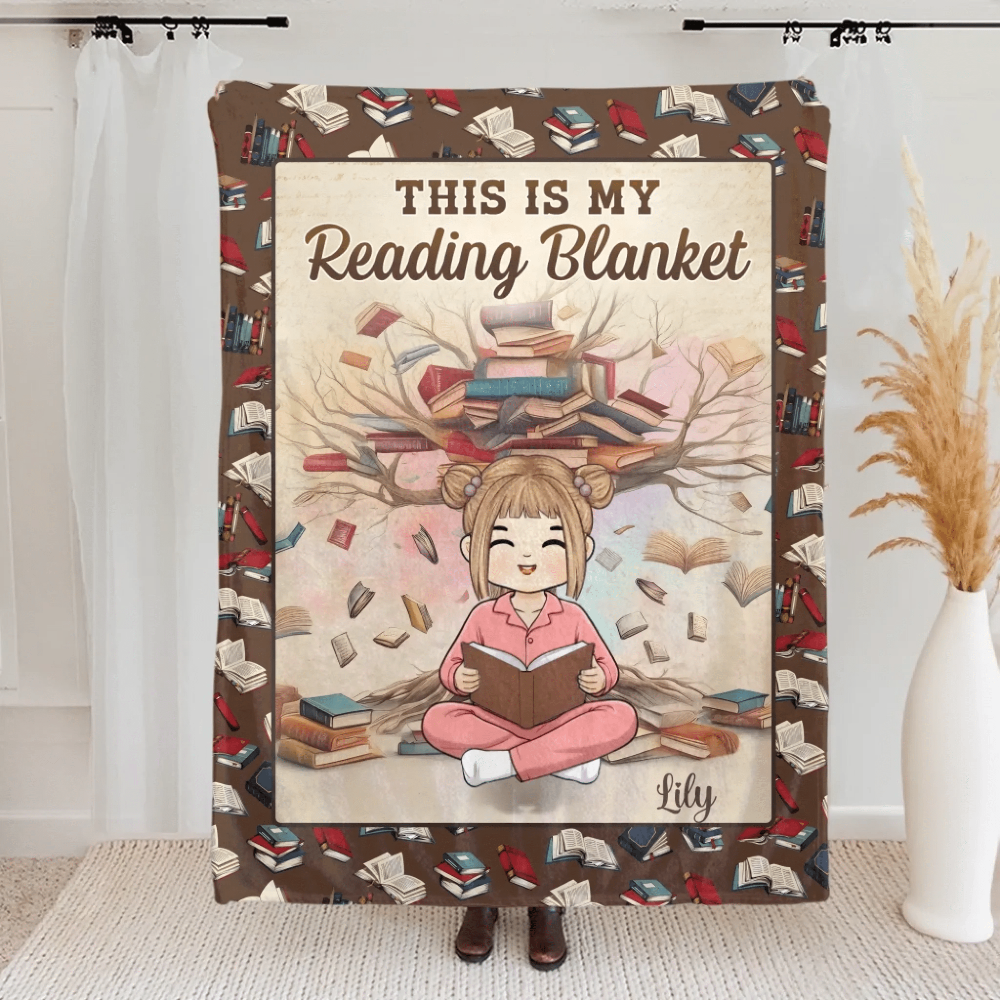 Custom Blanket – Personalized Bookish Blanket for Book Lovers, Bookworms & Readers – Cozy Reading Throw, Literary Gifts for Women & Teens – The Warmth of a Blanket Enhances Every Story 1059361 - DiyGiftly