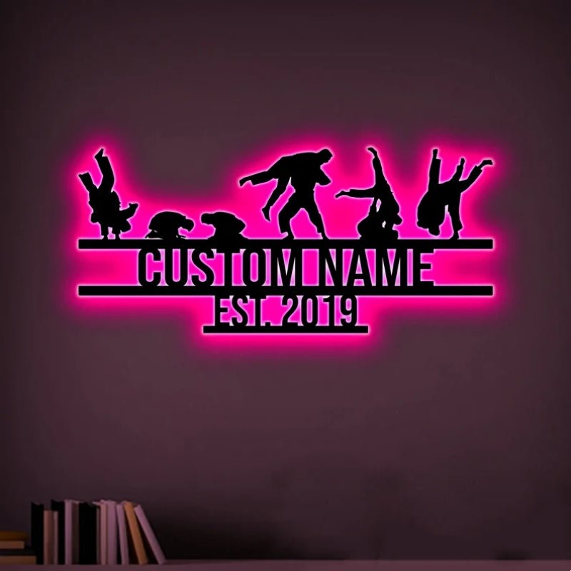 Custom Brazilian Jiu - Jitsu Metal Wall Art with LED Light – Personalized BJJ Fighter Wall Decor, Martial Arts Training Room or Home Gym Sign, Medal Display, and Unique Sports Gift for Athletes 67847936 - DiyGiftly