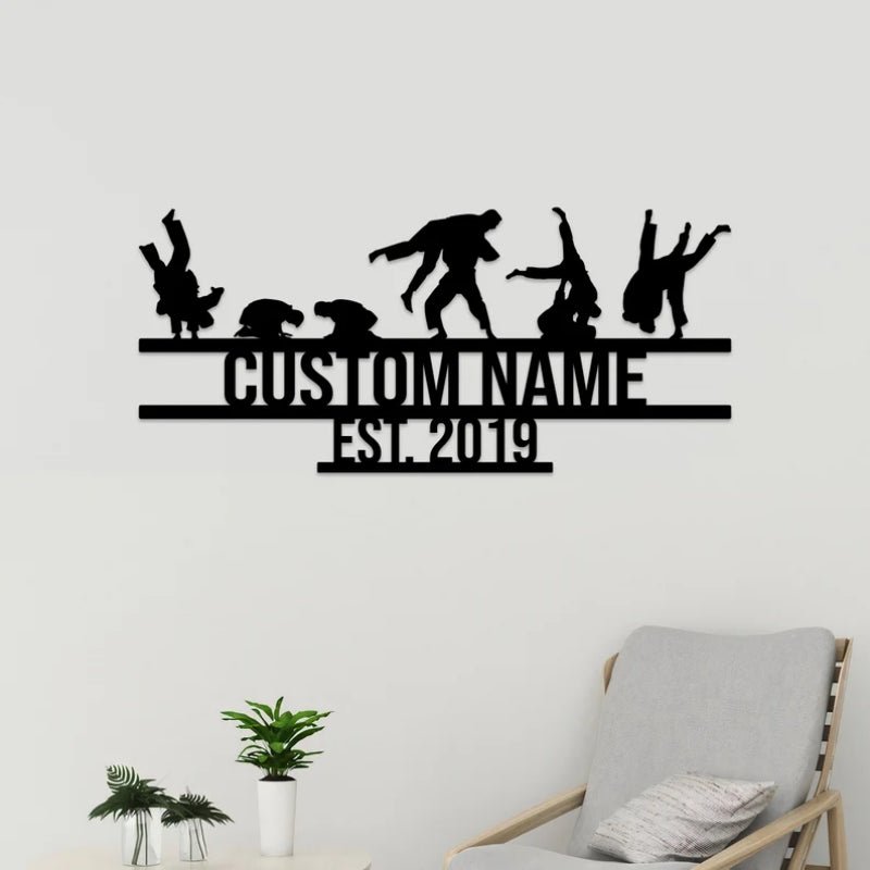 Custom Brazilian Jiu - Jitsu Metal Wall Art with LED Light – Personalized BJJ Fighter Wall Decor, Martial Arts Training Room or Home Gym Sign, Medal Display, and Unique Sports Gift for Athletes 67847936 - DiyGiftly