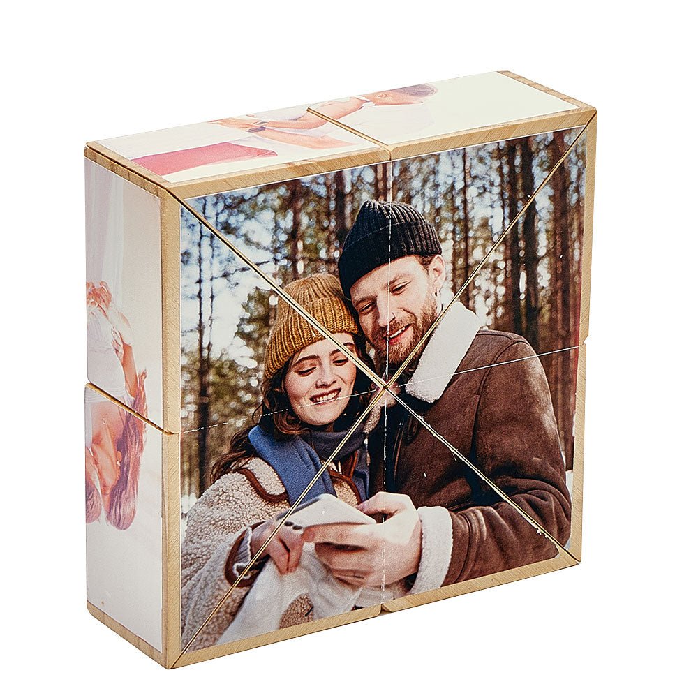 Custom Calendar Multi - Photo Wooden Cube – Celebrate Happy Moments Personalized Christmas Gift - DiyGiftly