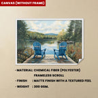 Custom Canvas Prints Tranquil Lakeside Chair Valentine’s Wall Decor 761050 - DiyGiftly