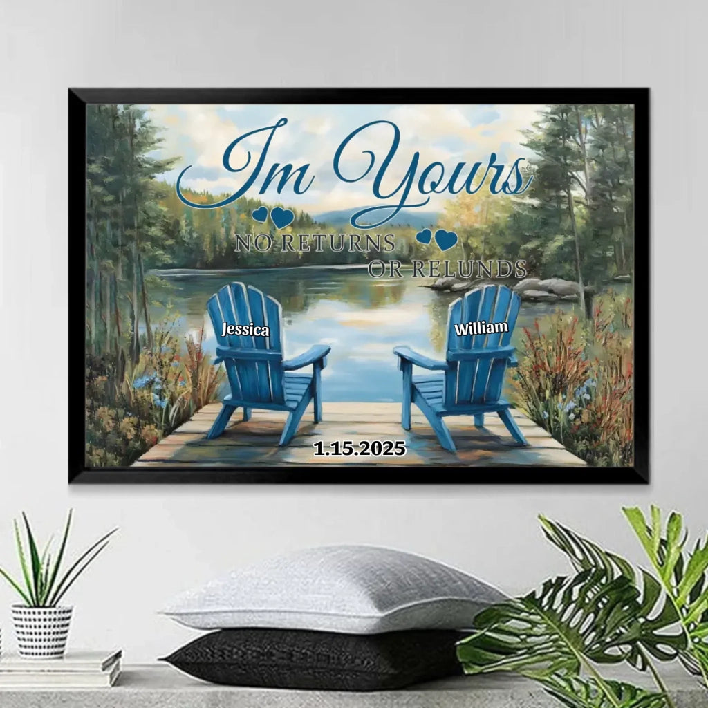 Custom Canvas Prints Tranquil Lakeside Chair Valentine’s Wall Decor 761050 - DiyGiftly