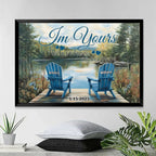 Custom Canvas Prints Tranquil Lakeside Chair Valentine’s Wall Decor 761050 - DiyGiftly