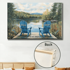 Custom Canvas Prints Tranquil Lakeside Chair Valentine’s Wall Decor 761050 - DiyGiftly