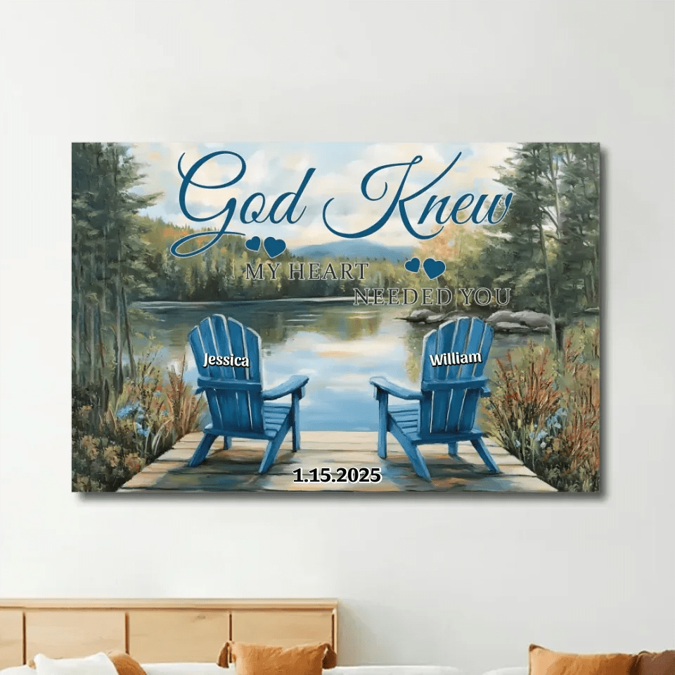 Custom Canvas Prints Tranquil Lakeside Chair Valentine’s Wall Decor 761050 - DiyGiftly