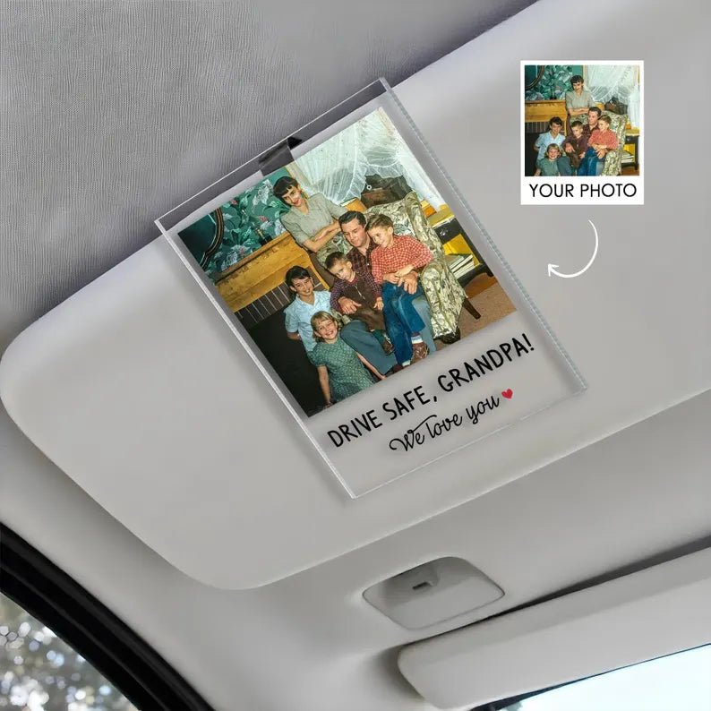 Custom Car Photo Visor Clip,Gift for Dad, Gift for Granpa,Father's Day Gift,Personalized Visor Clip,Gift for Husband,Family Photo Visor Clip 57378304 - DiyGiftly