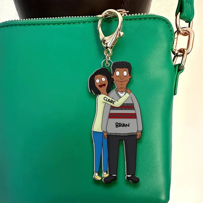 Custom Cartoon Style Keychain Personalized Keychain Gifts for Couple - DiyGiftly