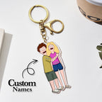 Custom Cartoon Style Keychain Personalized Keychain Gifts for Couple - DiyGiftly