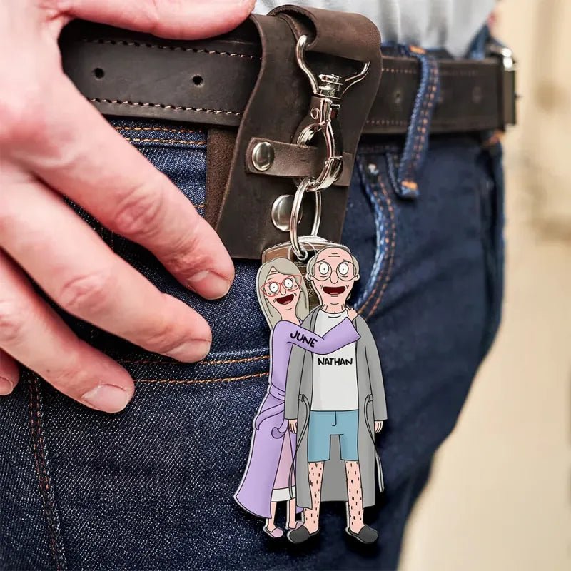 Custom Cartoon Style Keychain Personalized Keychain Gifts for Couple - DiyGiftly