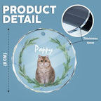 Custom Cat Christmas Photo For Cat Lovers Glass Circle Ornament 689031 - DiyGiftly