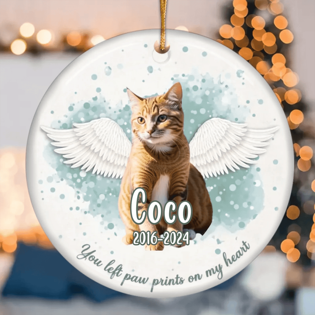 personalized cat photo ornament cat face portrait loss of gift