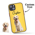 Custom Cat Photo Green iPhone Case with Text Protective Phone Case - DiyGiftly