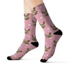 Cute Cat Smile Socks Personalized Pet Portrait for Pet Lover Gifting