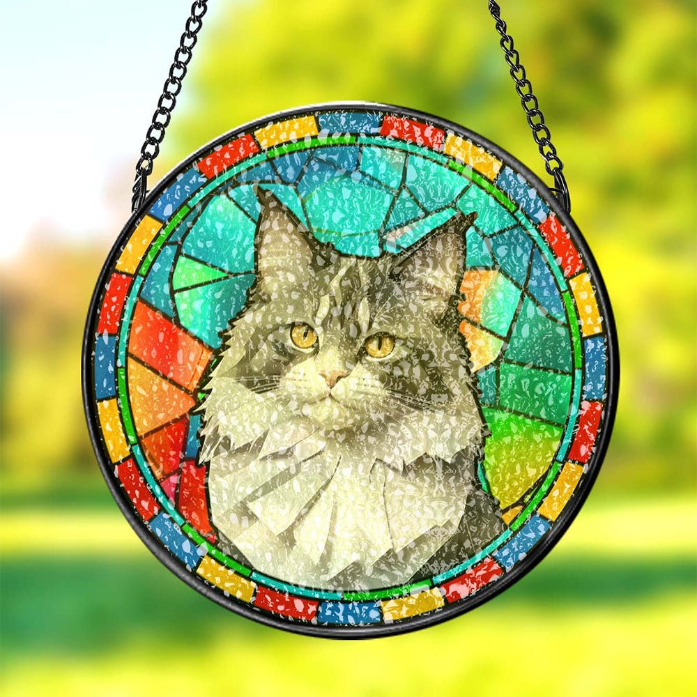 Stained Glass Suncatcher Personalized Design Colorful Window Art