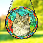 Stained Glass Suncatcher Personalized Design Colorful Window Art