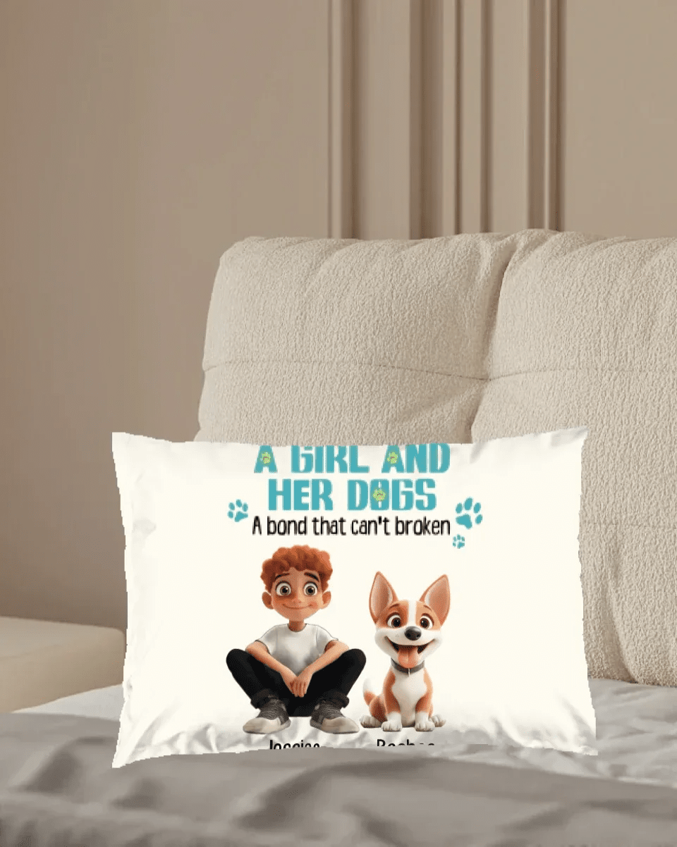 Custom Characters And Pet Dogs - Name Custom Throw Pillows - Birthday Gifts For Friends 758291 - DiyGiftly