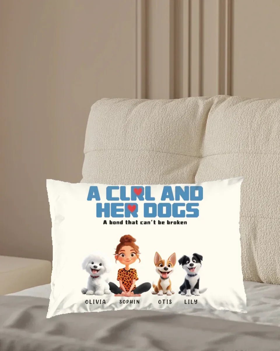 Custom Characters And Pet Dogs - Name Custom Throw Pillows - Birthday Gifts For Friends Dog Lovers 758888 - DiyGiftly