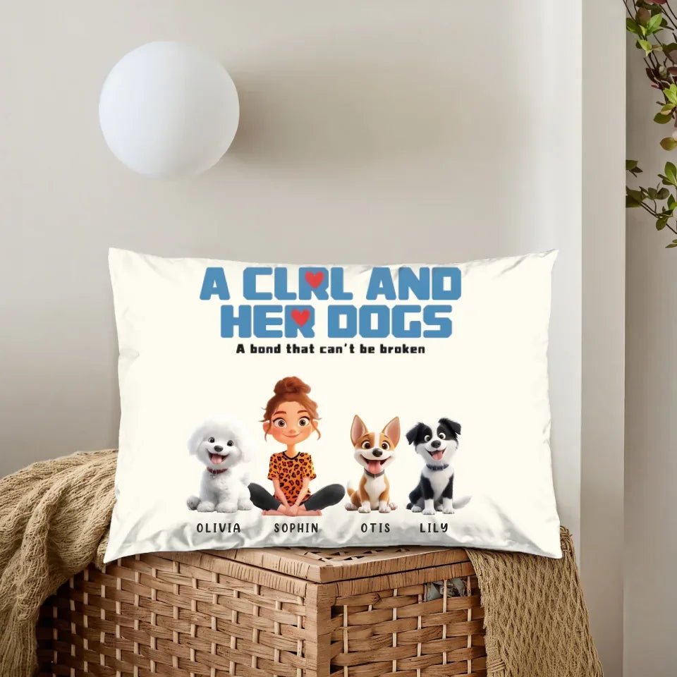 Custom Characters And Pet Dogs - Name Custom Throw Pillows - Birthday Gifts For Friends Dog Lovers 758888 - DiyGiftly
