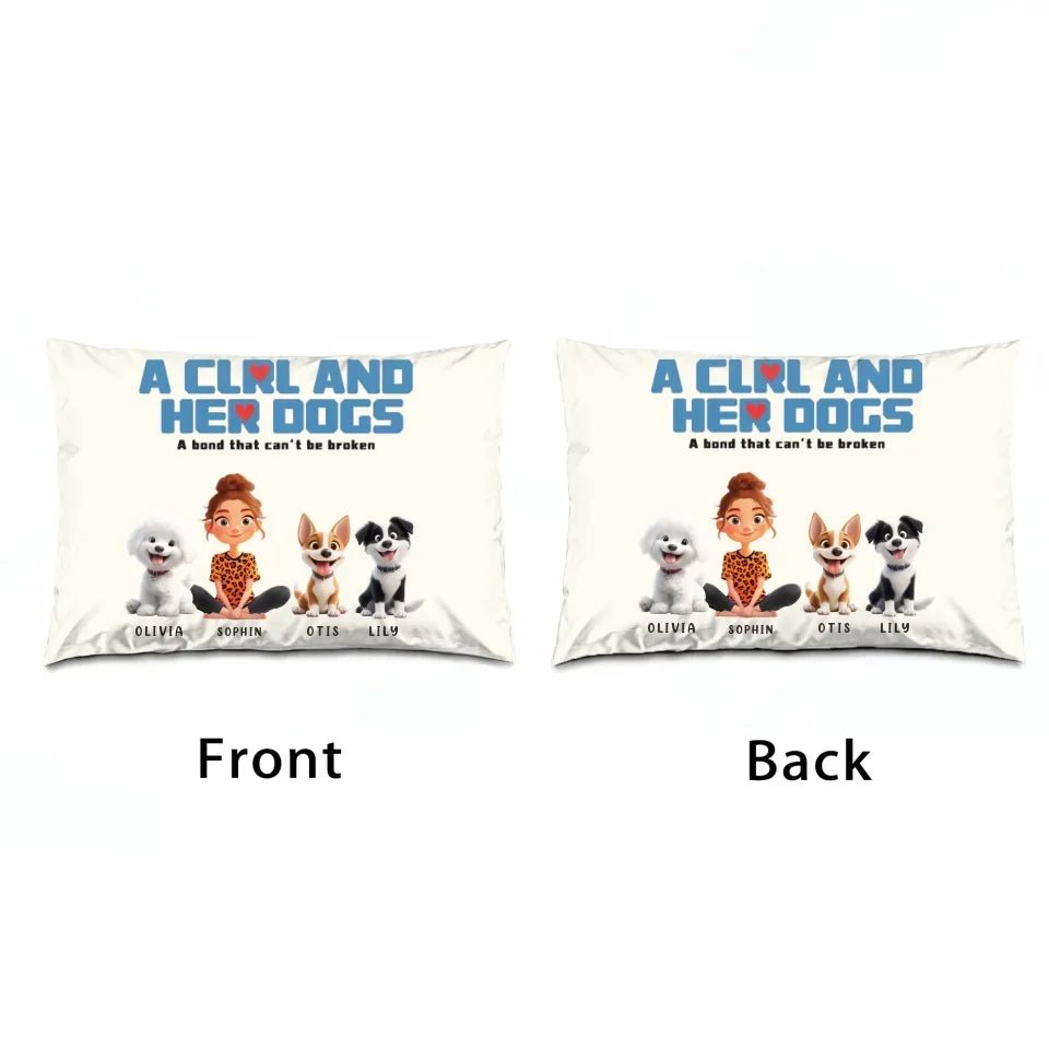 Custom Characters And Pet Dogs - Name Custom Throw Pillows - Birthday Gifts For Friends Dog Lovers 758888 - DiyGiftly