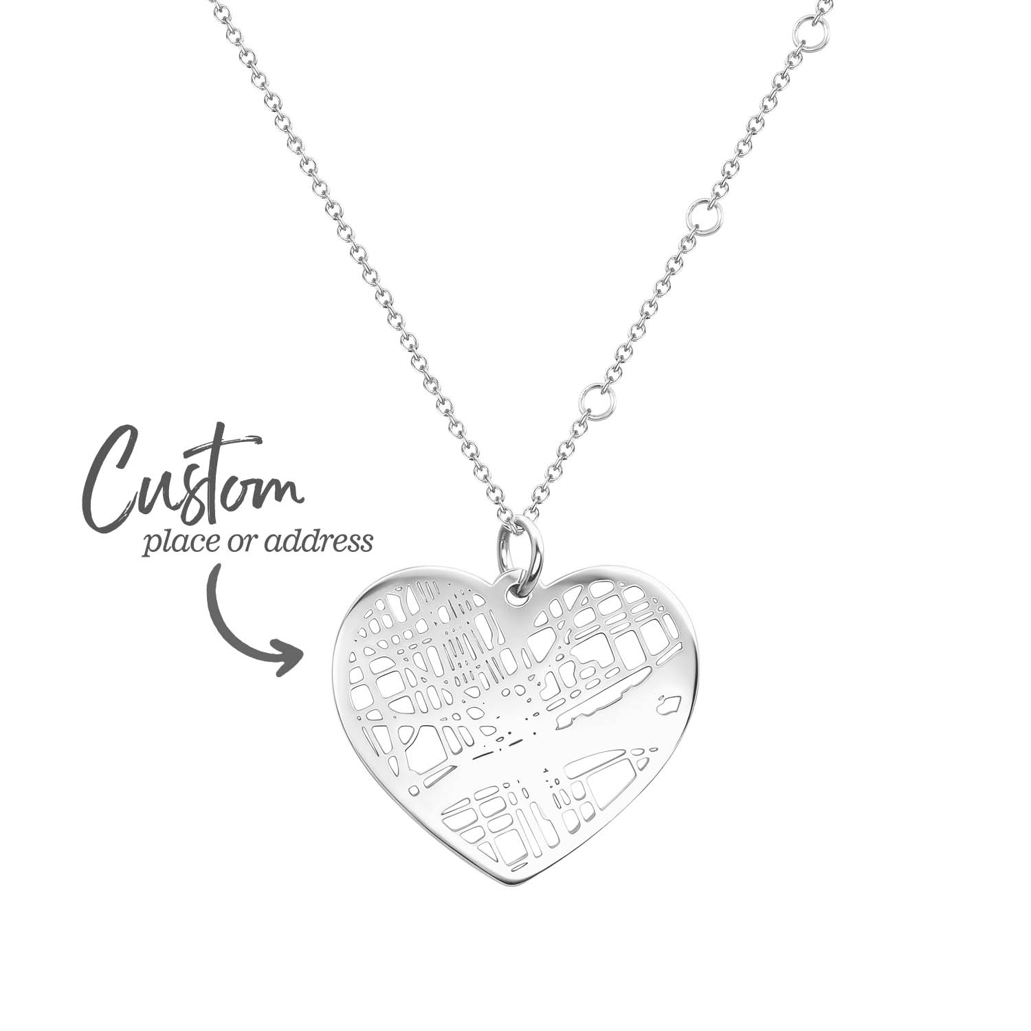Personalized Cherished Spot Jewelry Map Necklace long distance gift