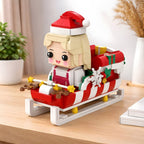 Custom Christmas Brick Figures Pen Holder Personalized Brick Figures and Pen Holder Custom Brick Figure with Santa's Sleigh - DiyGiftly