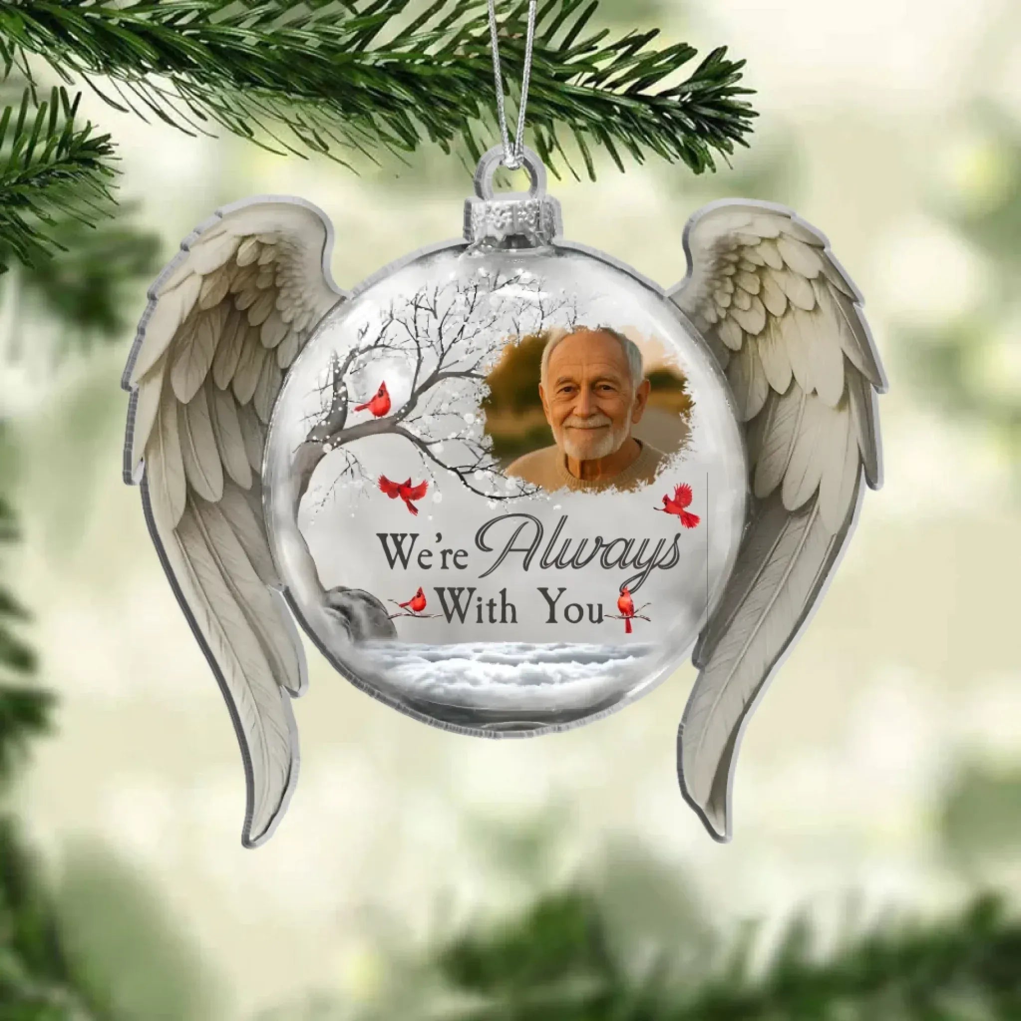 Custom Christmas Memorial Ornament – Glass Photo Keepsake to Remember Loved Ones 1047938 - DiyGiftly