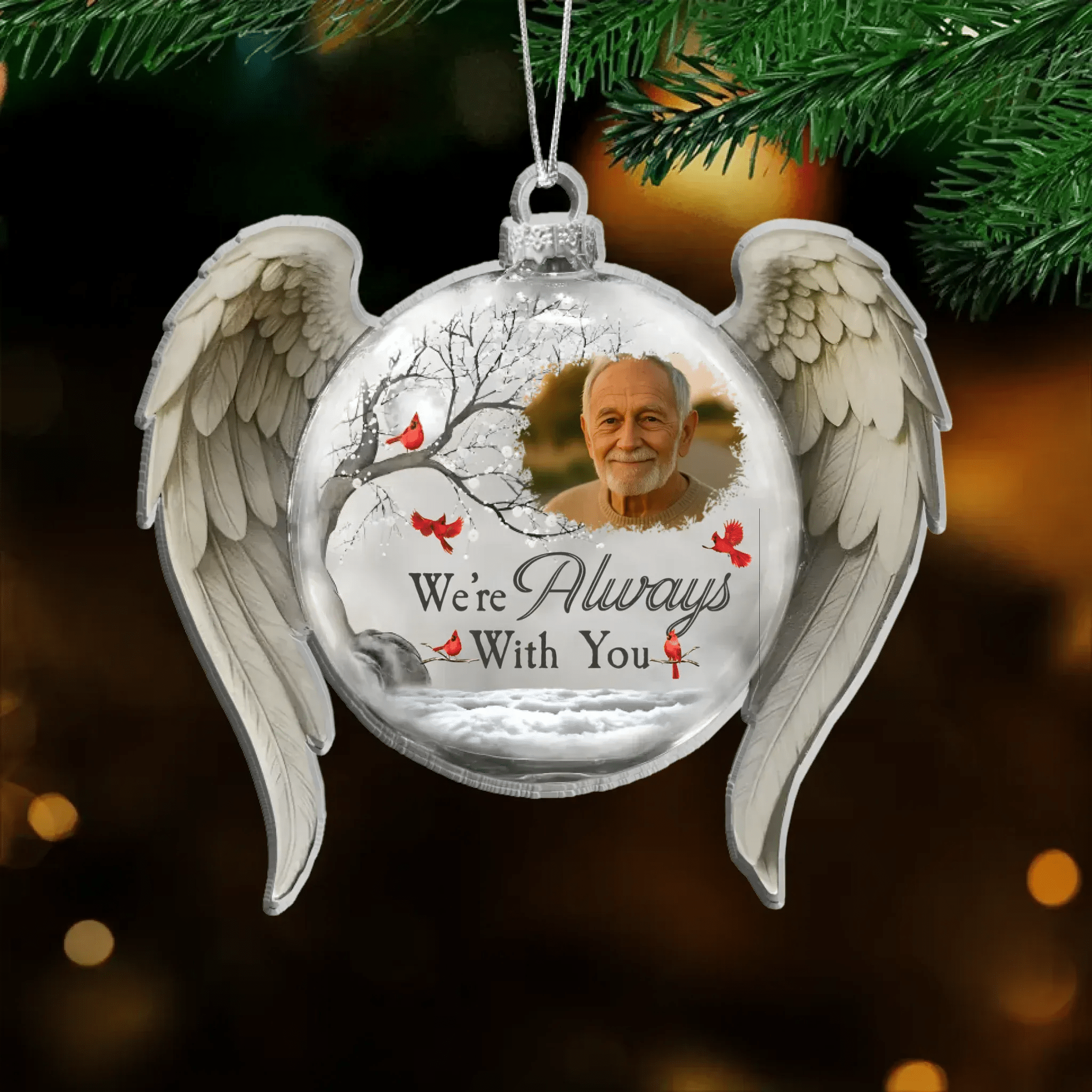 Custom Christmas Memorial Ornament – Glass Photo Keepsake to Remember Loved Ones 1047938 - DiyGiftly