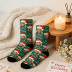 Custom Christmas Socks, Santa Hat Christmas Personalized Socks, Custom Face Socks, Custom Merry Christmas socks, Socks for men women 56649472 - DiyGiftly