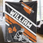 Custom College Football Blanket for Couch Super Soft Flannel Bed Throw Blankets Personalized Sports Fans Gifts with Team Name Number 749962 - DiyGiftly