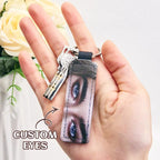 Custom Colored Eyes Keychain PU Leather Keychain Gift - DiyGiftly